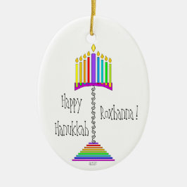 Ampersand-Hanukkiah-Ornament Keramik Ornament