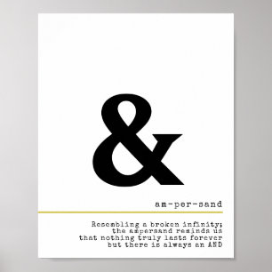 Ampersand Minimal Black Typografy Poster
