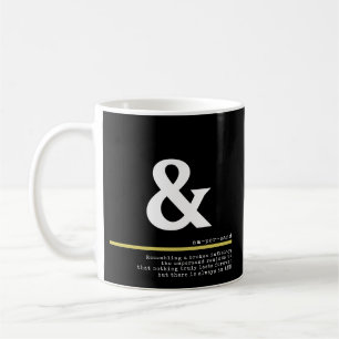 Ampersand Minimal White Typografy Kaffeetasse