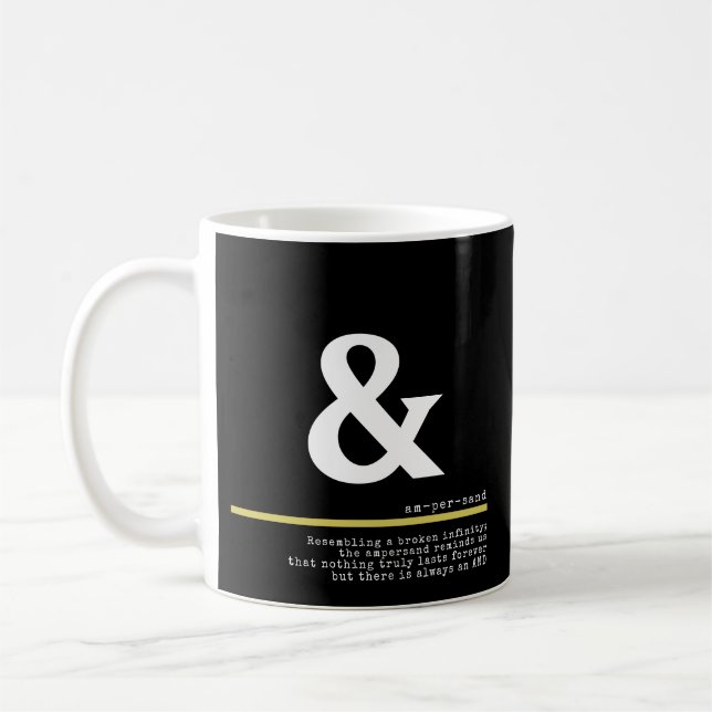 Ampersand Minimal White Typografy Kaffeetasse (Links)