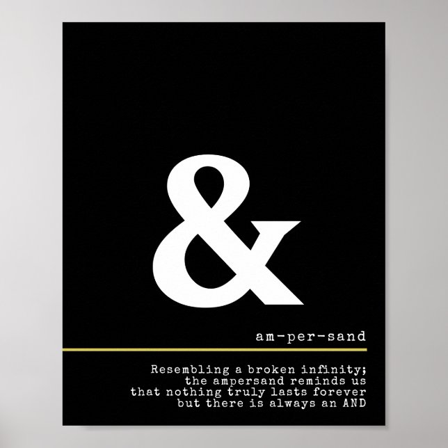 Ampersand Minimal White Typografy Poster (Vorne)