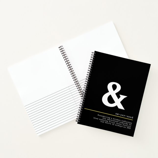 Ampersand Minimal White Typografy Poster Notizbuch (Innenseite)