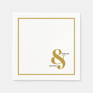 Ampersand mit Namen Wedding Napkins Serviette
