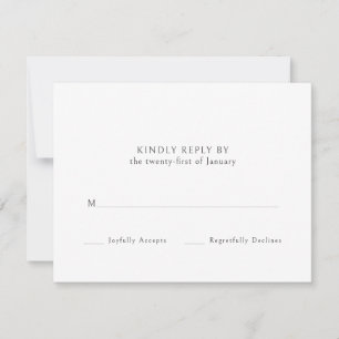 Ampersand Monogram Black and White Wedding RSVP Karte