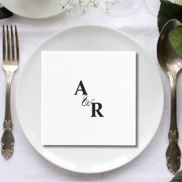 Ampersand Monogram Minimalistischer Hochzeitcockta Serviette