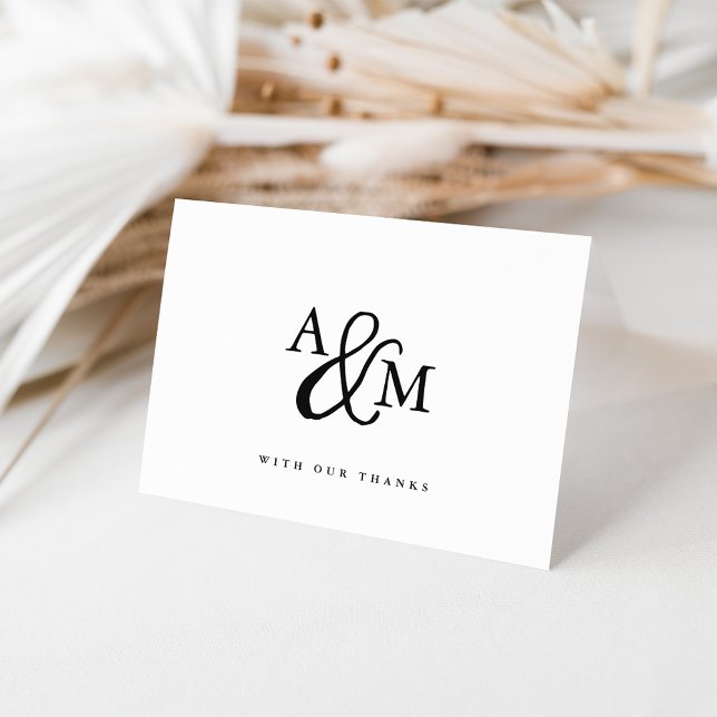 Ampersand Monogram Personalisiert Wedding Vielen D Dankeskarte (Von Creator hochgeladen)