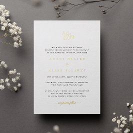 Ampersand Monogram Wedding Folieneinladung