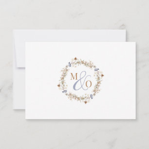 Ampersand Monogram Wedding Wildblume Mitteilungskarte