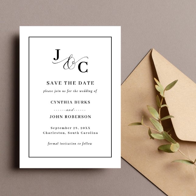 Ampersand-Monogramm-Hochzeit Speichern Sie die Dat Save The Date (Von Creator hochgeladen)