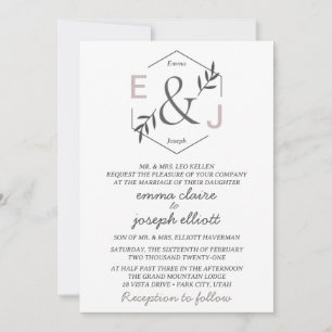 Ampersand-Monogramm-Hochzeits-Einladung Einladung
