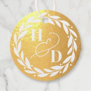 Ampersand Paare Initials Wreath Wedding Geschenkanhänger