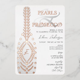 Ampersand Pearl & Prosecco Brautparty Rose Gold Folieneinladung