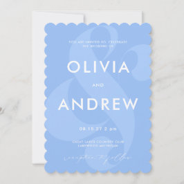 Ampersand Periwinkle Blue Wedding Einladung