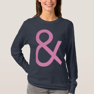 Ampersand - Rosa auf dunkel T-Shirt