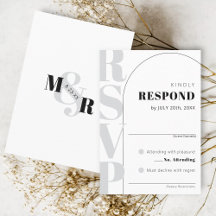 Ampersand RSVP-Karte für moderne White Arch Weddin