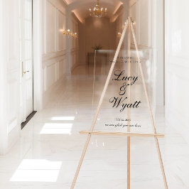 Ampersand Scripty Black & White Wedding Sign Acrylschild