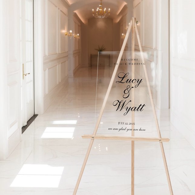 Ampersand Scripty Black & White Wedding Sign Acrylschild (Von Creator hochgeladen)