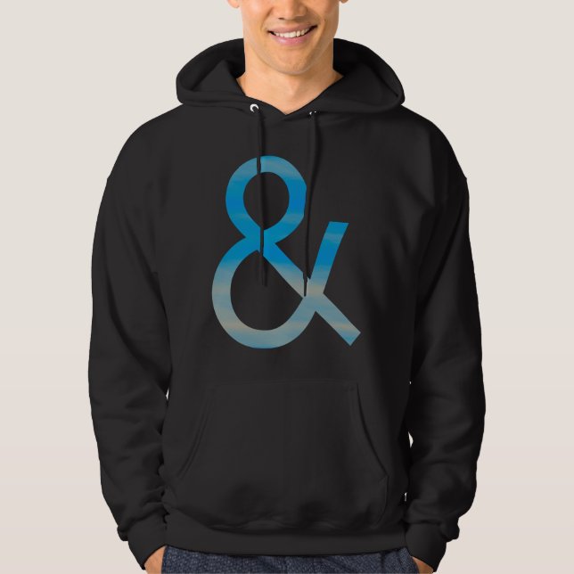 Ampersand - Sky Textured on Dark Hoodie (Vorderseite)