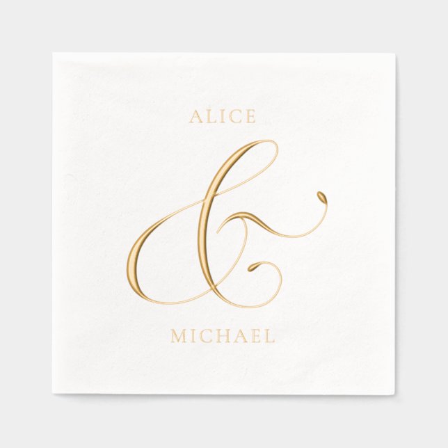 Ampersand und Namen Servietten Mit Folie (Vorderseite)