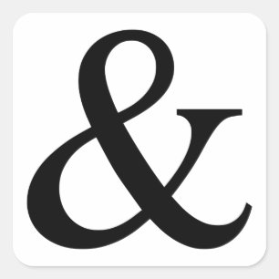 Ampersand-Zeichen Quadratischer Aufkleber
