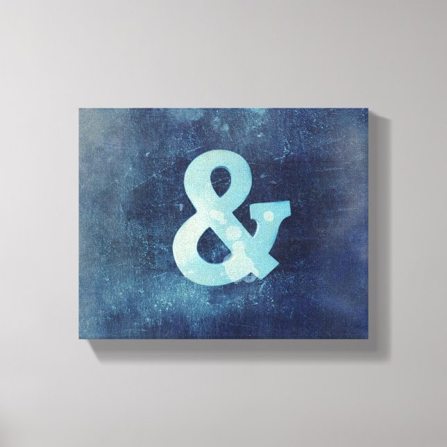 Ampersandgewickelte Leinwand blau (Vorderseite)