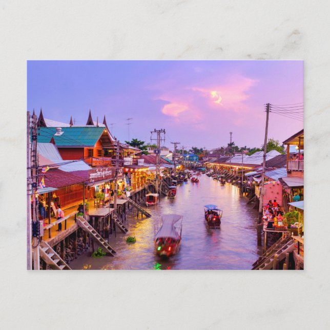 Amphawa Floating Market Postkarte (Vorderseite)