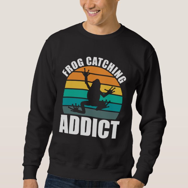 Amphibian Frog Catching Addict Frog Hunting Sweatshirt (Vorderseite)