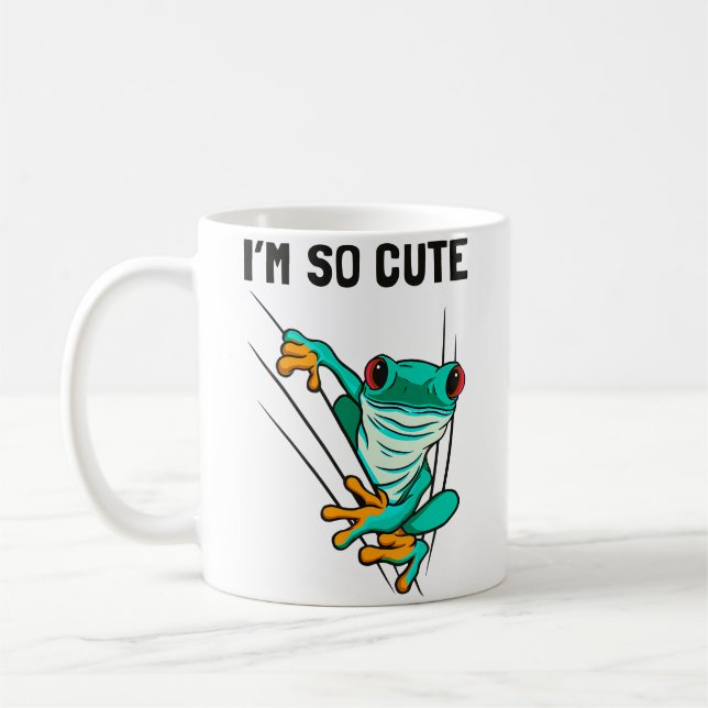 Amphibian Lurche Cute Green Frog Kaffeetasse (Links)
