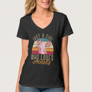 Amphibien Animal Women Just a Girl, die Axolo Lieb T-Shirt