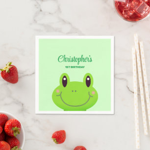 Amphibien Frog Geburtstagsparty Grün Thema Serviette