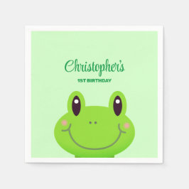 Amphibien Frog Geburtstagsparty Grün Thema Serviette
