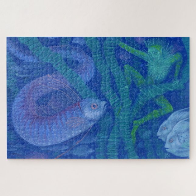 Amphibien und Fischkönig, Fantasiekunst, Unterwass Puzzle (Horizontal)