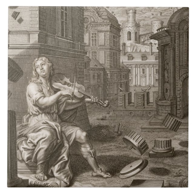 Amphion errichtet die Wände von Thebes durch die Fliese (Vorderseite)