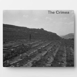 Amphitheater Kalksteinbruch auf der Krim Fotoplatte