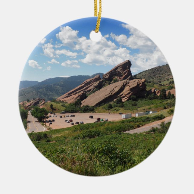 Ampitheater Rote Felsen in Morrison Colorado Keramikornament (Vorne)