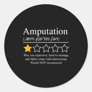Amputation Amputierter Lustig Prothetisches Bein A Runder Aufkleber