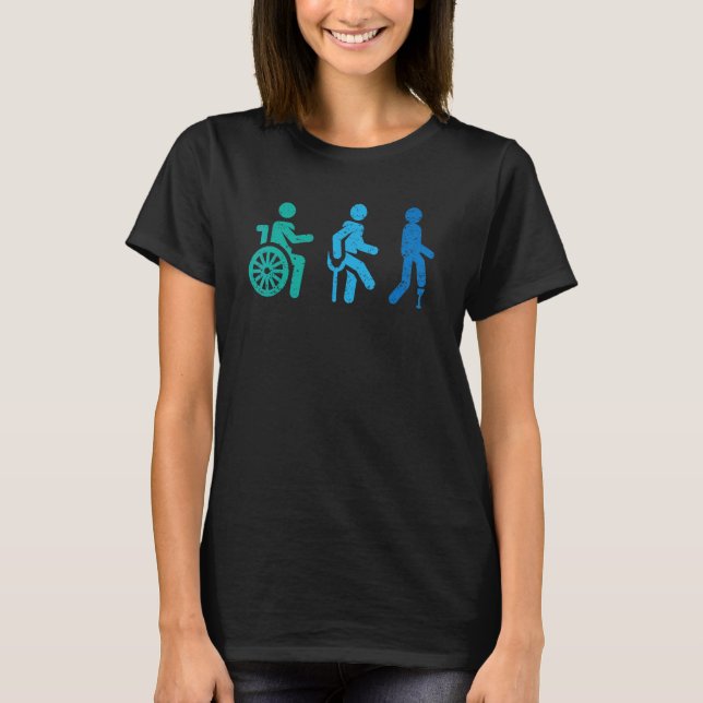 Amputation Rollstuhl Mit Behinderung Amputee T-Shirt (Vorderseite)