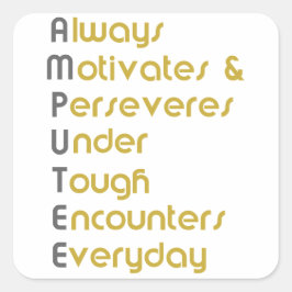 Amputee A.M.U.T.E. Quadratischer Aufkleber