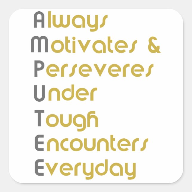 Amputee A.M.U.T.E. Quadratischer Aufkleber (Vorderseite)