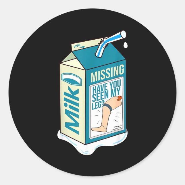 Amputee Funny Shirt Humor Quote Prosthetic Joke  Runder Aufkleber (Vorderseite)