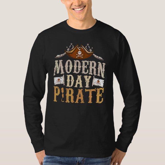 Amputee Lengarm Amputation Modern Day Pirate T-Shirt (Vorderseite)