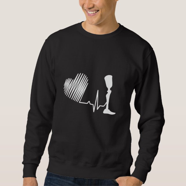 Amputee Spaß Heartbeat Erholung Sweatshirt (Vorderseite)