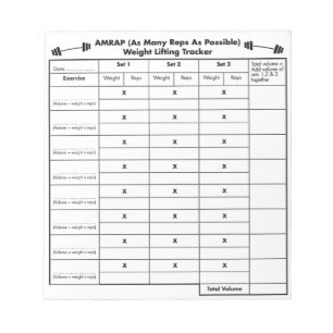 AMRAP Gewichtsanheber Notizblock