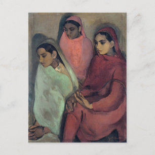 Amrita Sher-Gil painting, Three Girls Postkarte