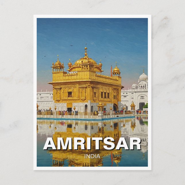 Amritsar Golden Tempel Indien Postkarte (Vorderseite)