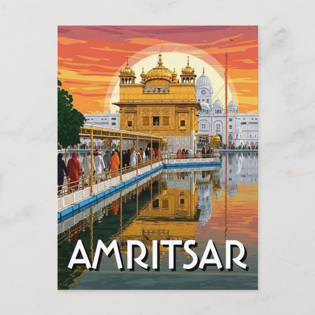 Amritsar Golden Temple India Postkarte (Vorderseite)