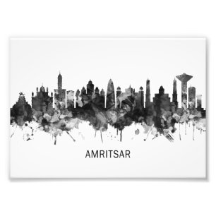 Amritsar Punjab Skyline BW Fotodruck