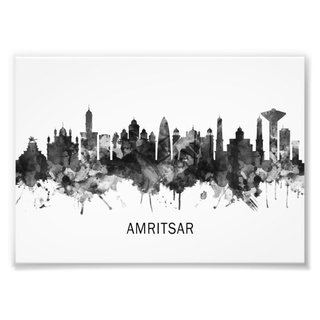 Amritsar Punjab Skyline BW Fotodruck (Vorne)