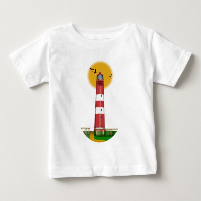 Amrum Lighthouse Deutschland Baby T-shirt (Vorderseite)