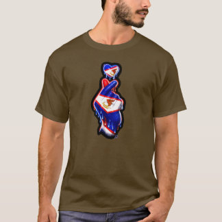 AmSamoa Finger Heart Black-Out T-Shirt